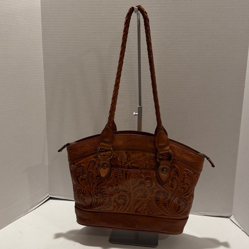 Patricia Nash Zamora Leather Tooled Tote Bag - Picture 4 of 16